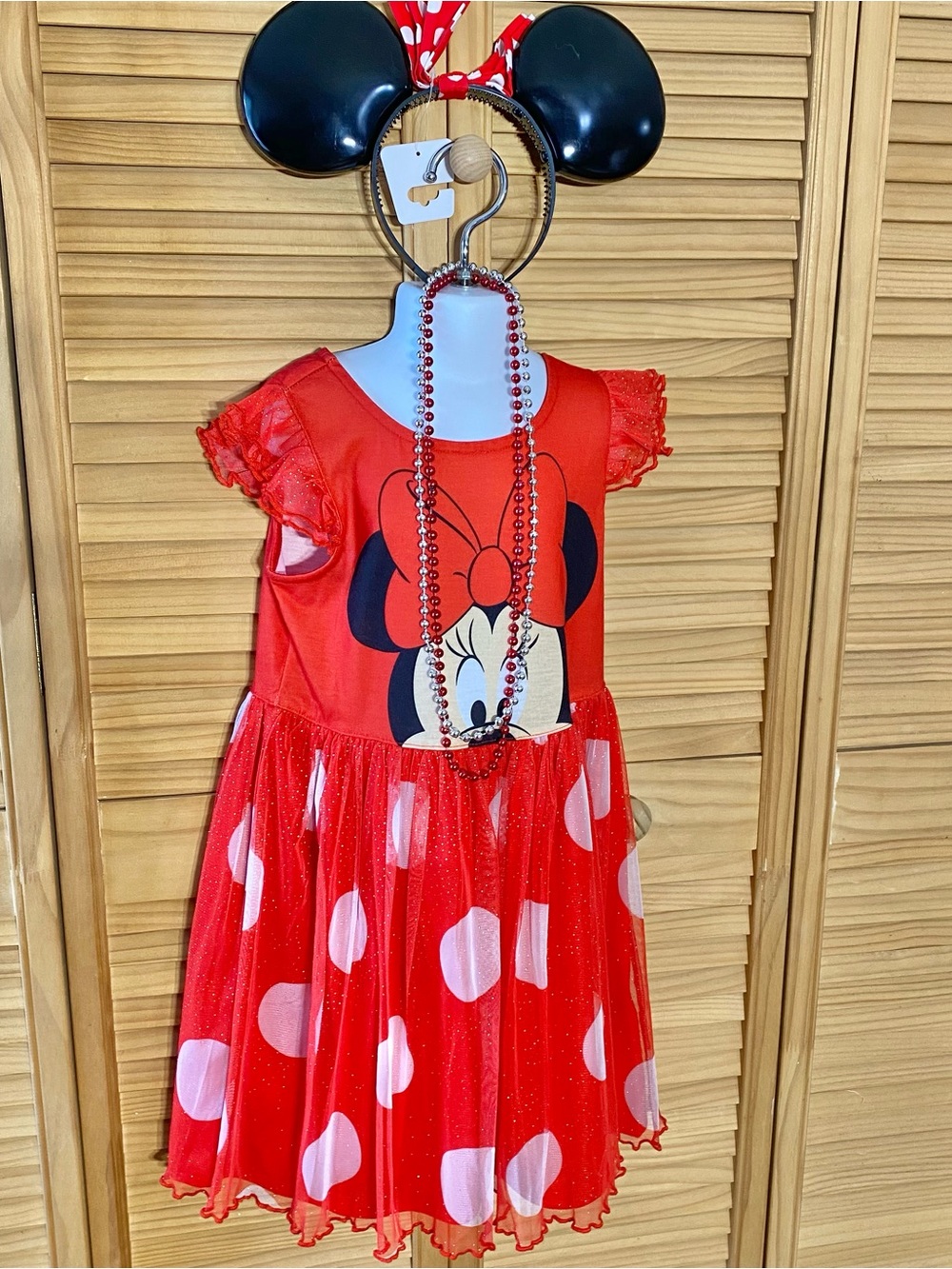 Classic Disney Minnie Mouse Dot Girl’s  Dress Halloween costume Ears